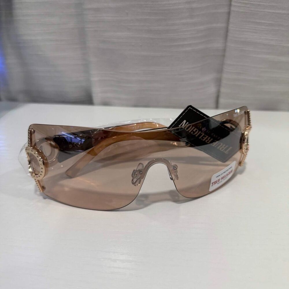 Y2K True Religion Ombre Light Brown Shield Sunglasses